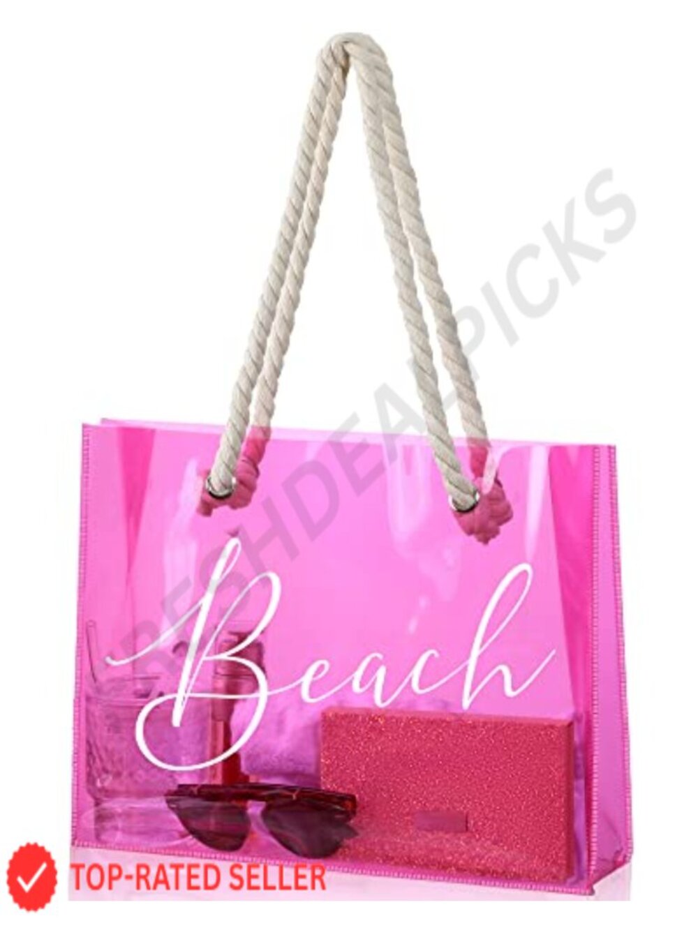 Clear PVC Tote Bag Waterproof Beach Stadium Large